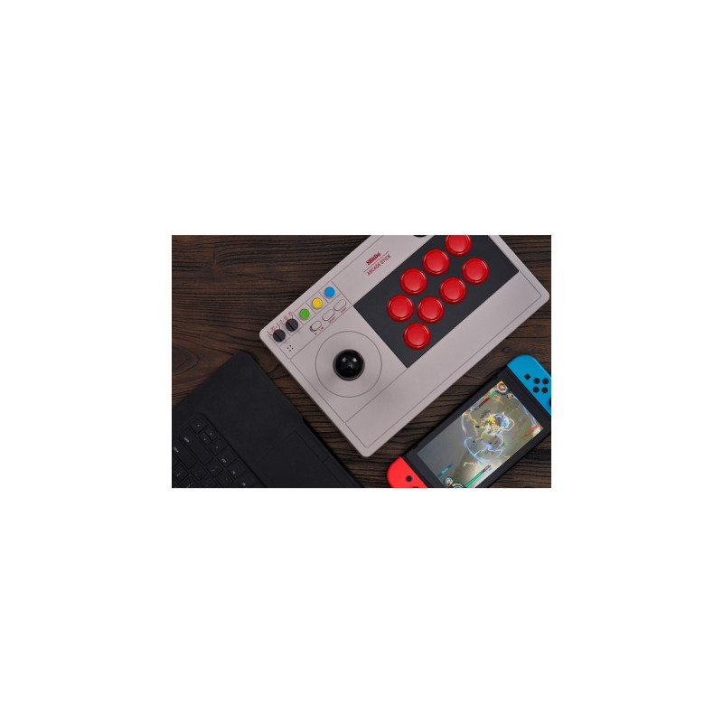 8BitDo Arcade Stick, Gamepad(grau, für Nintendo Switch, PC)