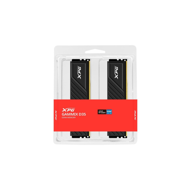 ADATA DIMM 32 GB DDR4-3200 (2x 16 GB) Dual-Kit, Arbeitsspeicher(schwarz, AX4U320016G16A-DTBKD35, XPG Gammix D35, INTEL XMP)