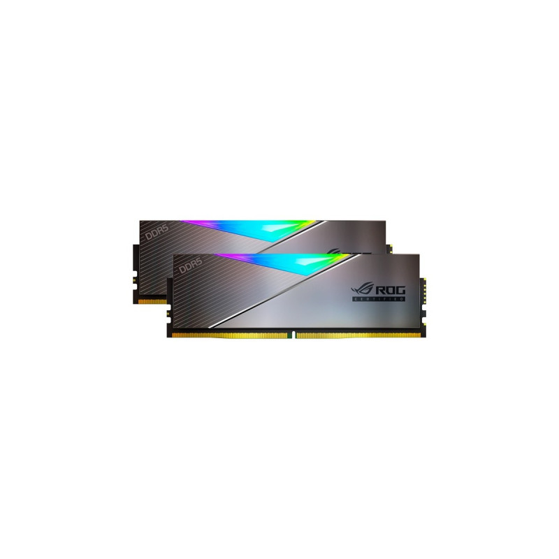 ADATA DIMM 32 GB DDR5-6600 (2x 16 GB) Dual-Kit, Arbeitsspeicher(silber, AX5U6600C3216G-DCLARROG, Lancer RGB, INTEL XMP, ROG-zertifiziert)