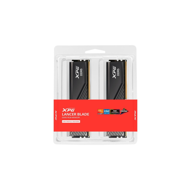 ADATA DIMM 48 GB DDR5-6400 (2x 24 GB) Dual-Kit, Arbeitsspeicher(schwarz, AX5U6400C3224G-DTLABRBK, Lancer Blade RGB, INTEL XMP, AMD EXPO)