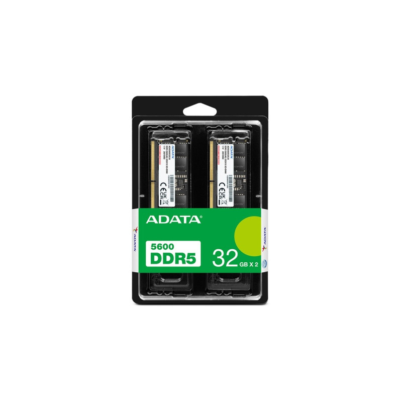 ADATA DIMM 64 GB DDR5-5600 (2x 32 GB) Dual-Kit, Arbeitsspeicher(schwarz, AD5U560032G-DT, Premier Tray, AMD EXPO)