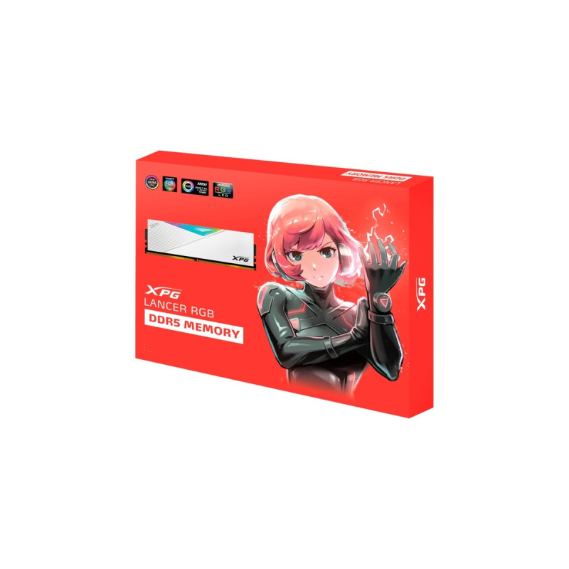 ADATA DIMM 64 GB DDR5-5600 (2x 32 GB) Dual-Kit, Arbeitsspeicher(weiß, AX5U5600C3632G-DCLARWH, Lancer RGB, INTEL XMP)