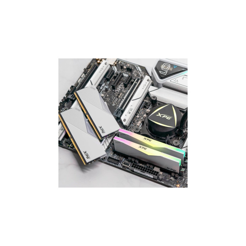 ADATA DIMM 64 GB DDR5-5600 (2x 32 GB) Dual-Kit, Arbeitsspeicher(weiß, AX5U5600C3632G-DCLARWH, Lancer RGB, INTEL XMP)