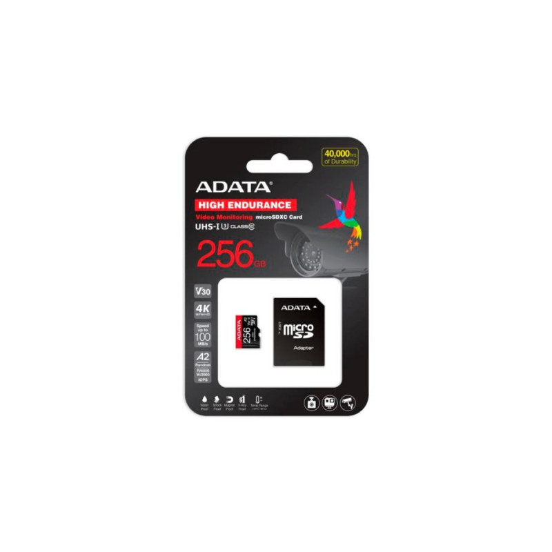 ADATA High Endurance 256 GB microSDXC, Speicherkarte(UHS-I U3, Class 10, V30, A2)
