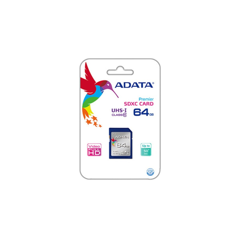 ADATA Premier 64 GB SDXC, Speicherkarte(blau, UHS-I U1, Class 10)