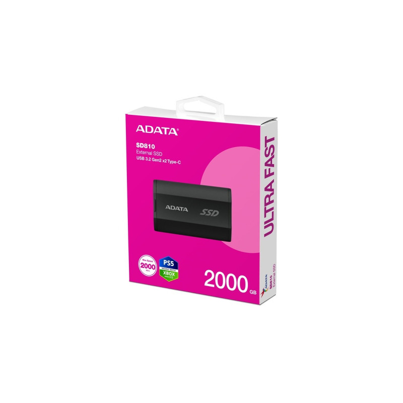 ADATA SD810 2 TB, Externe SSD(schwarz, USB-C 3.2 Gen 2x2 (20 Gbit/s))