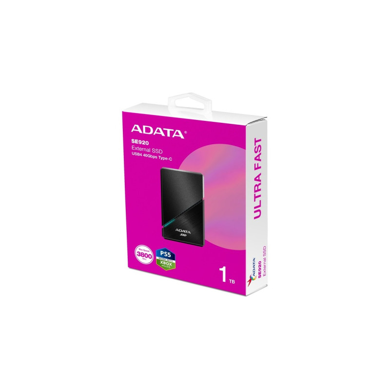 ADATA SE920 1 TB, Externe SSD(schwarz, USB-C 4.0 (40 Gbit/s))