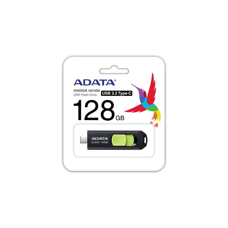 ADATA UC300 128 GB, USB-Stick(schwarz/grün, USB-C 3.2 Gen 1)