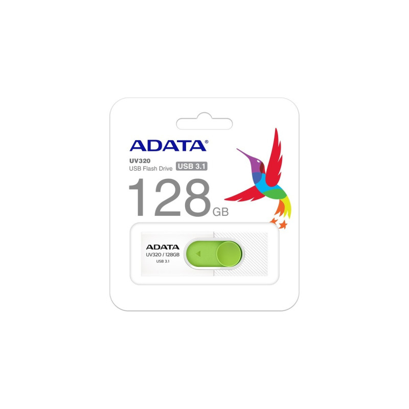 ADATA UV320 128 GB, USB-Stick(weiß/grün, USB-A 3.2 Gen 1)