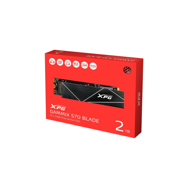 ADATA XPG GAMMIX S70 BLADE 2 TB, SSD(schwarz, PCIe 4.0 x4, NVMe 1.4, M.2 2280)