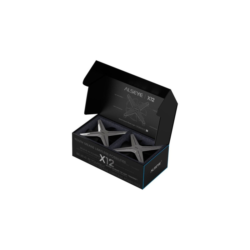 ALSEYE X12 Kit 120x120x30 mm, Gehäuselüfter(grau, 3er Pack, Steuerungseinheit, Fernbedienung)