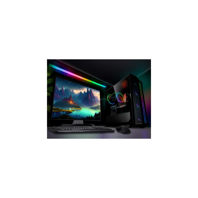 ALTERNATE Gaming-PC Window Edition • RTX 4060 Ti • Intel® Core™ i5-13400F • 16 GB RAM(schwarz/transparent, Windows 11 Home 64-Bit)