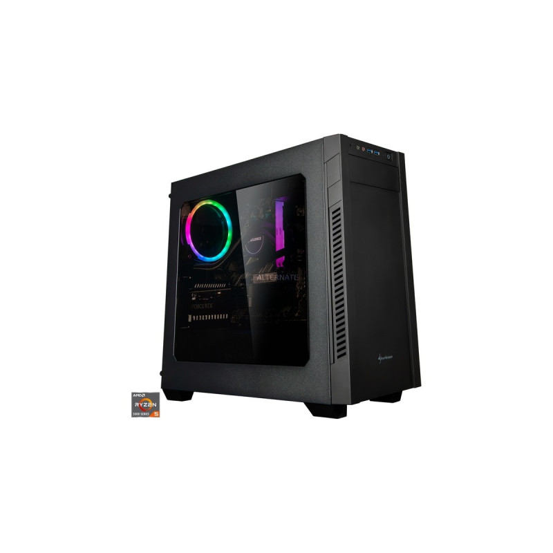 ALTERNATE Gaming-PC • RTX 4060 • AMD Ryzen™ 5 5600 • 16 GB RAM(schwarz/transparent, Windows 11 Home 64-Bit)