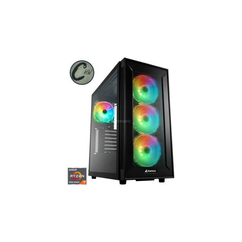ALTERNATE x CHW Core + Gaming-PC • RTX 4070 SUPER • AMD Ryzen™ 7 7800X3D • 32 GB RAM(schwarz/transparent, ohne Betriebssystem)