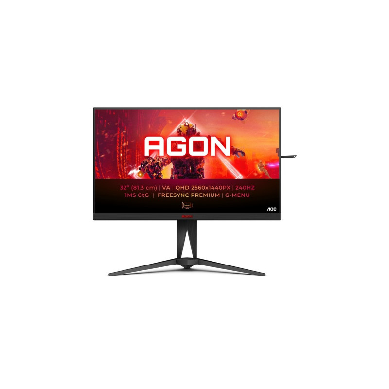AOC AGON AG325QZN/EU, Gaming-Monitor(80 cm (31.5 Zoll), schwarz, QHD, VA, HDR, Free-Sync, HDMI, DisplayPort, Pivot, 240Hz Panel)