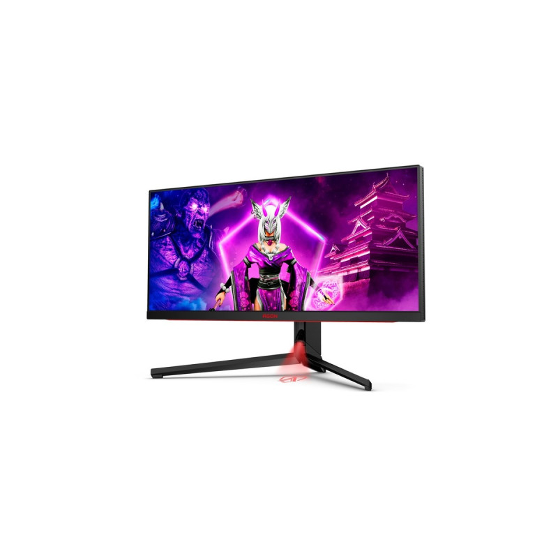 AOC AGON AG344UXM, Gaming-Monitor(87 cm (34 Zoll), schwarz/rot, WQHD, IPS, Adaptive-Sync, HDR, 170Hz Panel, Outlet)