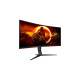 AOC CU34G2XE/BK, Gaming-Monitor(86 cm (34 Zoll), schwarz (matt)/rot, UWQHD, VA, Curved, 144Hz Panel)