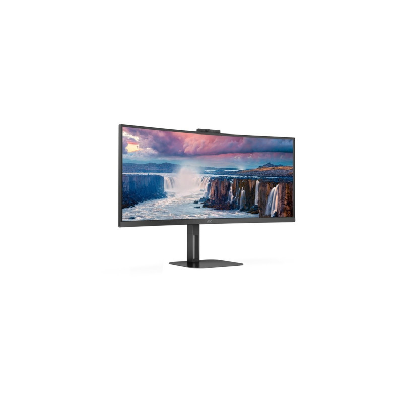 AOC CU34V5CW/BK, LED-Monitor(86.4 cm (34 Zoll), schwarz, WQHD, VA, HDMI, DisplayPort, FreeSync, Webcam, 100Hz Panel)