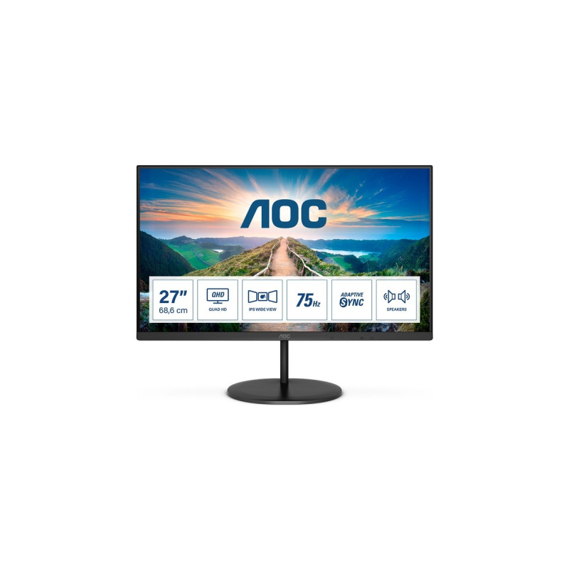AOC Q27V4EA, LED-Monitor(69 cm (27 Zoll), schwarz, QHD, IPS, 75 Hz, Adaptive-Sync)