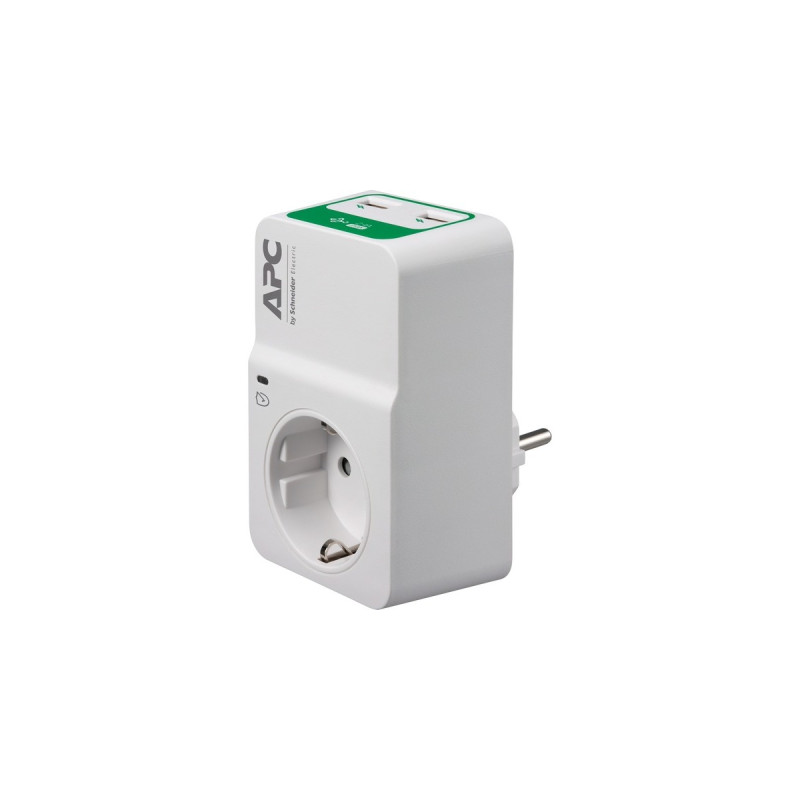 APC Überspannungsschutz Essential SurgeArrest PM1WU2-GR(weiß, 2x USB-A, mit Netzfilter)