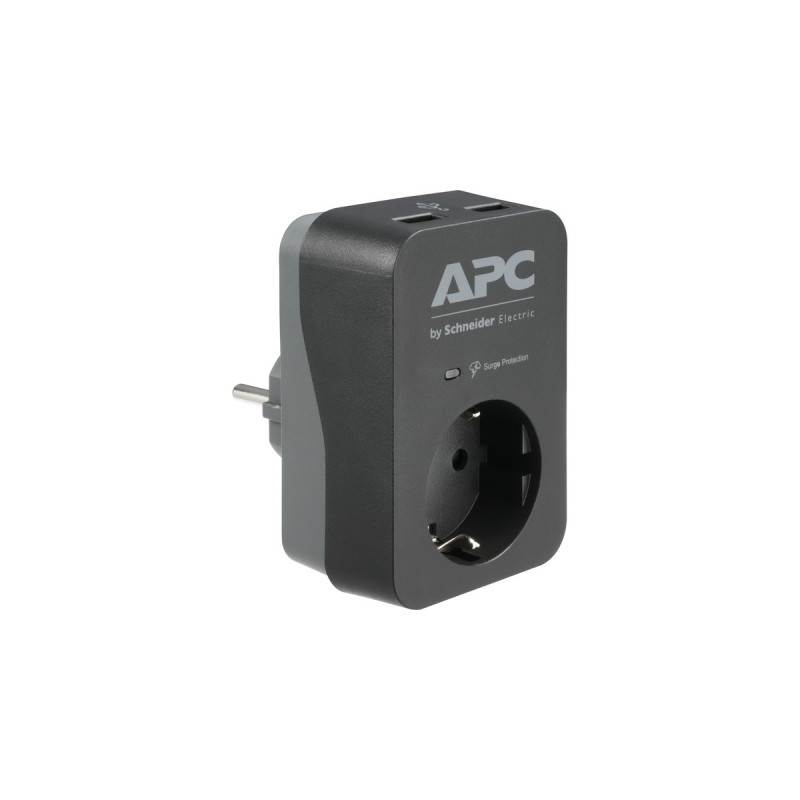 APC Überspannungsschutz Essential SurgeArrest PME1WU2B-GR(anthrazit/grau, 2x USB-A, mit Netzfilter)