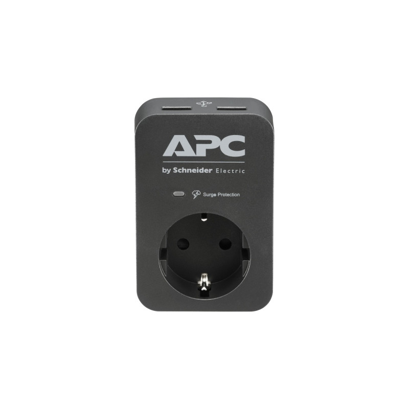 APC Überspannungsschutz Essential SurgeArrest PME1WU2B-GR(anthrazit/grau, 2x USB-A, mit Netzfilter)