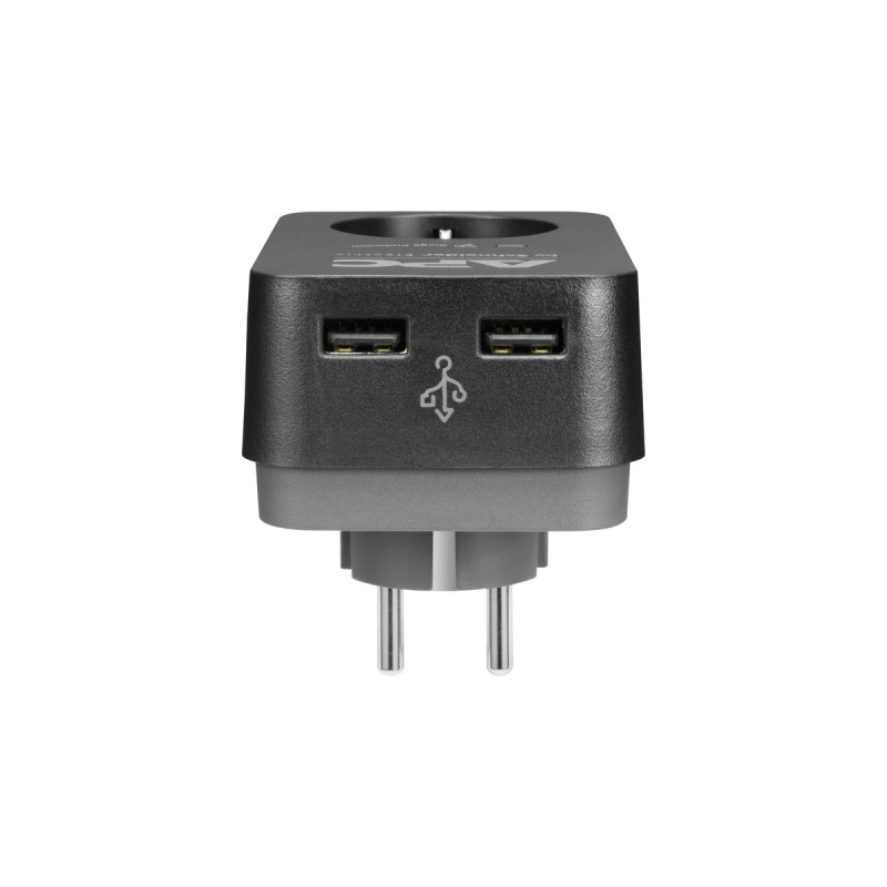 APC Überspannungsschutz Essential SurgeArrest PME1WU2B-GR(anthrazit/grau, 2x USB-A, mit Netzfilter)