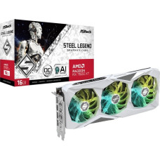 ASRock Radeon RX 7600 XT Steel Legend 16GB OC, Grafikkarte(weiß, RDNA 3, GDDR6, 3x DisplayPort, 1x HDMI 2.1)