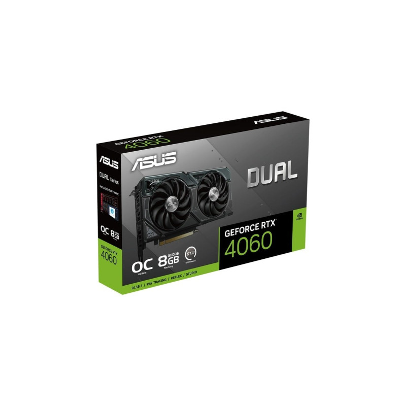 ASUS GeForce RTX 4060 DUAL OC, Grafikkarte(schwarz, DLSS 3, 3x DisplayPort, 1x HDMI 2.1)