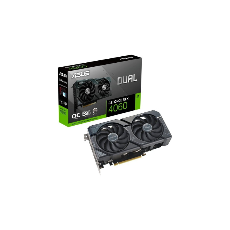 ASUS GeForce RTX 4060 DUAL OC, Grafikkarte(schwarz, DLSS 3, 3x DisplayPort, 1x HDMI 2.1)