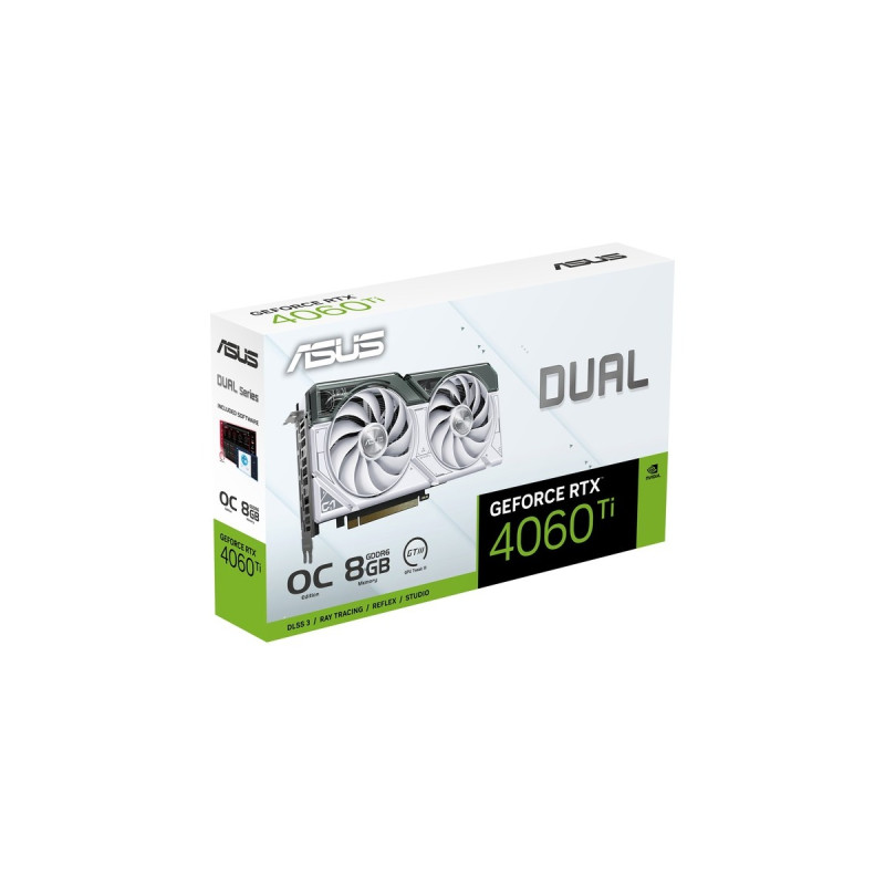 ASUS GeForce RTX 4060 Ti DUAL OC WHITE, Grafikkarte(weiß, DLSS 3, 3x DisplayPort, 1x HDMI 2.1)