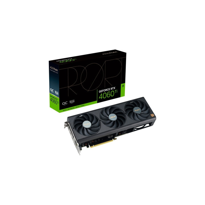 ASUS GeForce RTX 4060 Ti PROART-O16G, Grafikkarte(schwarz, DLSS 3, 3x DisplayPort, 1x HDMI)