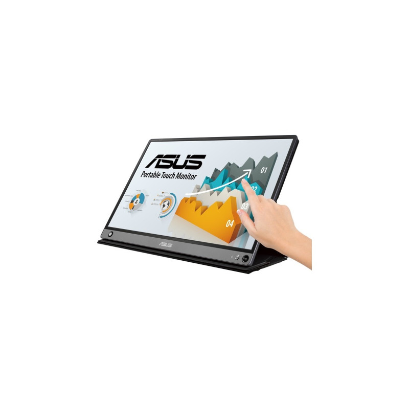 ASUS MB16AMT, LED-Monitor(39.6 cm (15.6 Zoll), schwarz/dunkelgrau, FullHD, IPS, Micro HDMI, USB-C)