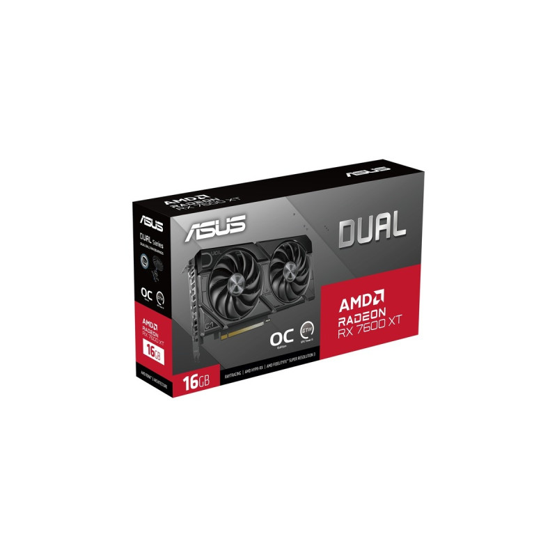 ASUS Radeon RX 7600 XT DUAL GAMING OC, Grafikkarte(RDNA 3, GDDR6, 2x DisplayPort, 2x HDMI 2.1)
