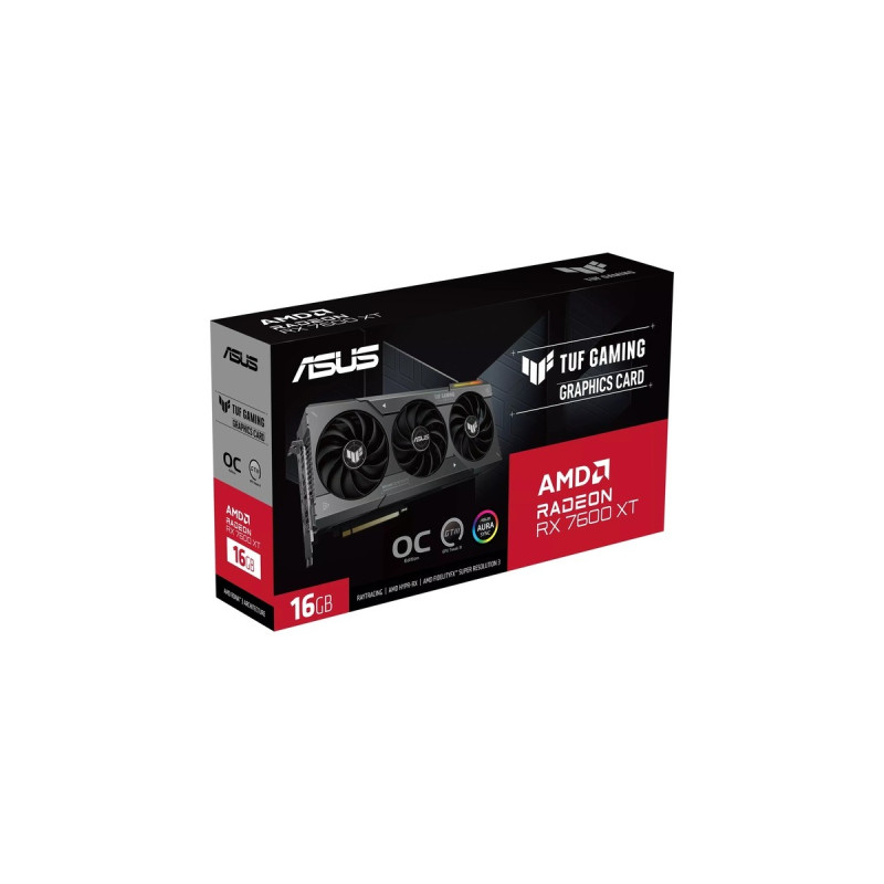 ASUS Radeon RX 7600 XT TUF GAMING OC, Grafikkarte(RDNA 3, GDDR6, 2x DisplayPort, 2x HDMI 2.1)