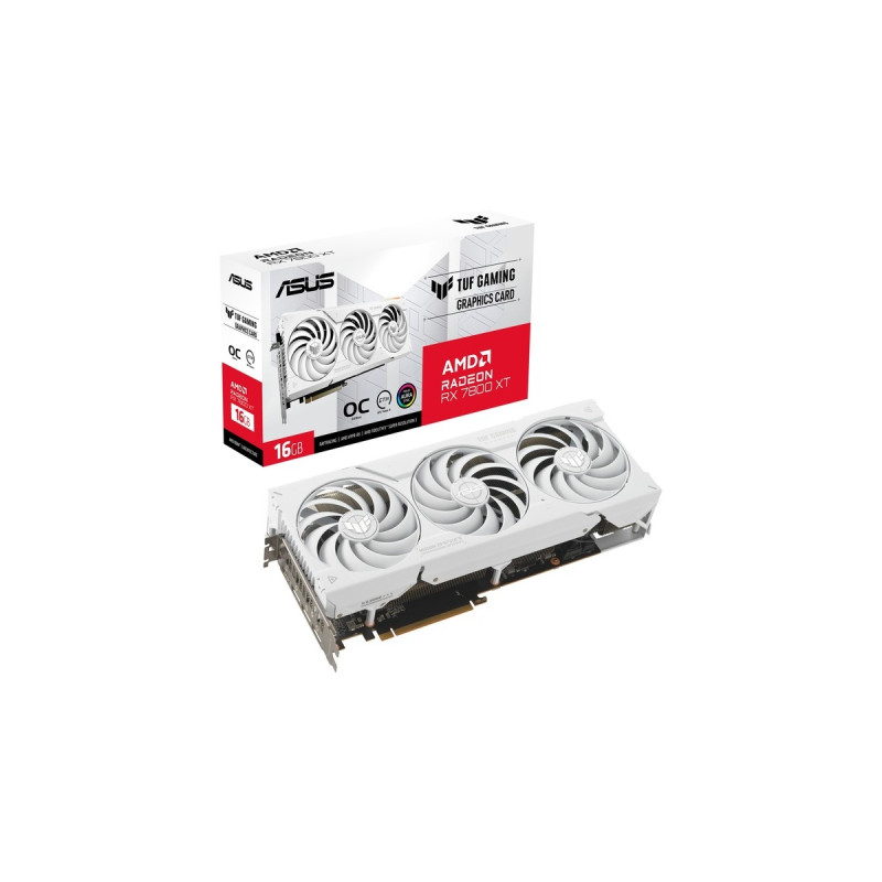 ASUS Radeon RX 7800 XT TUF GAMING OC WHITE, Grafikkarte(RDNA 3, GDDR6, 3x DisplayPort, 1x HDMI 2.1)