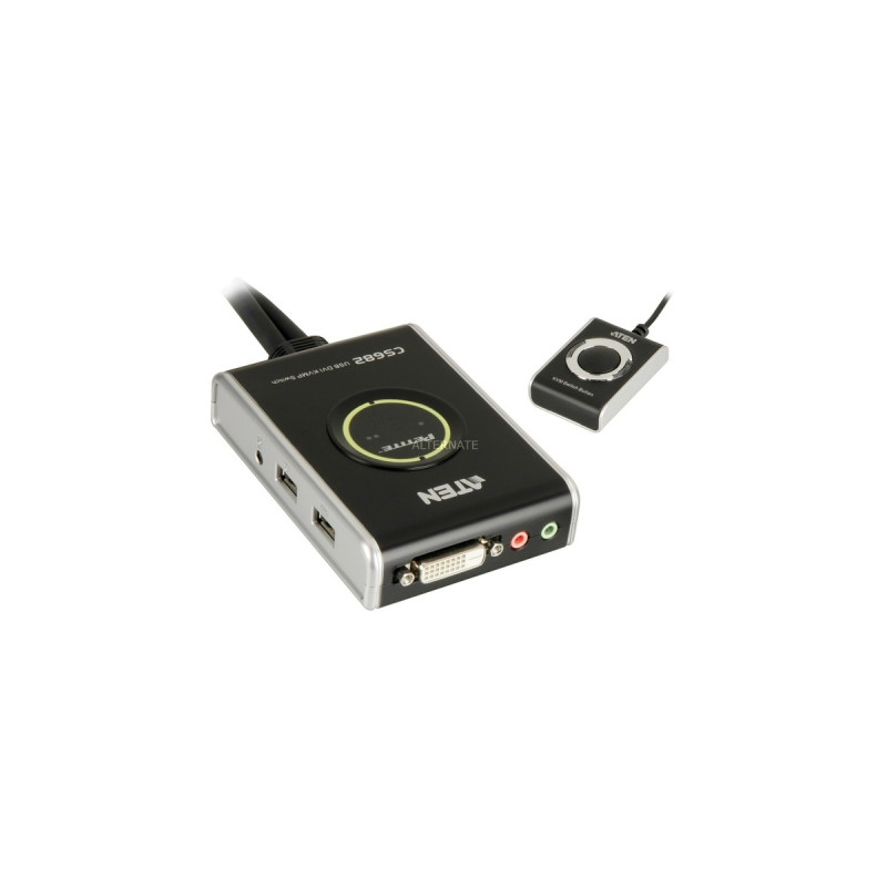 ATEN 2-Port USB 2.0 DVI KVM Switch, KVM-Switch(schwarz, CS682)