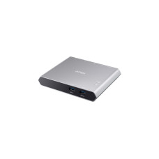 ATEN 2-Port USB-C Gen 1 Dock Switch, Dockingstation(silber, USB-A 3.2, HDMI, USB-C PD)