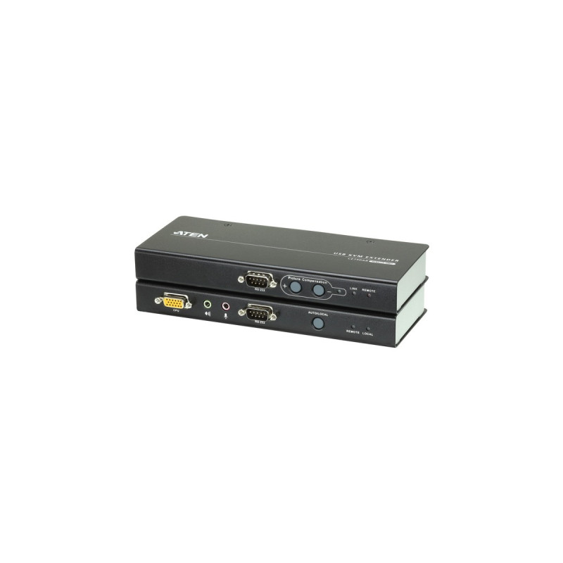 ATEN CE750A USB VGA/Audio Cat 5 KVM Extender, DisplayPort-Verlängerung(schwarz/silber)