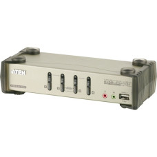 ATEN CS1734B, KVM-Switch(silber/schwarz, 4-Port, Sound)