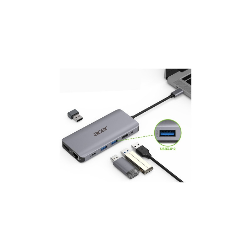 Acer 12-in-1 Type C Dongle, Dockingstation(silber, HDMI, USB-A)