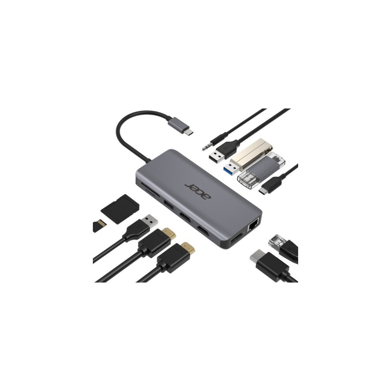 Acer 12-in-1 Type C Dongle, Dockingstation(silber, HDMI, USB-A)
