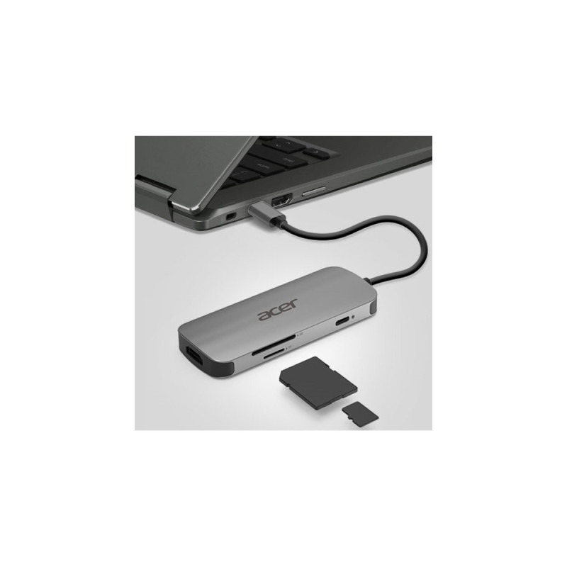 Acer Multi-Port Adapter, Dockingstation(silber, USB-C, HDMI, USB-A)