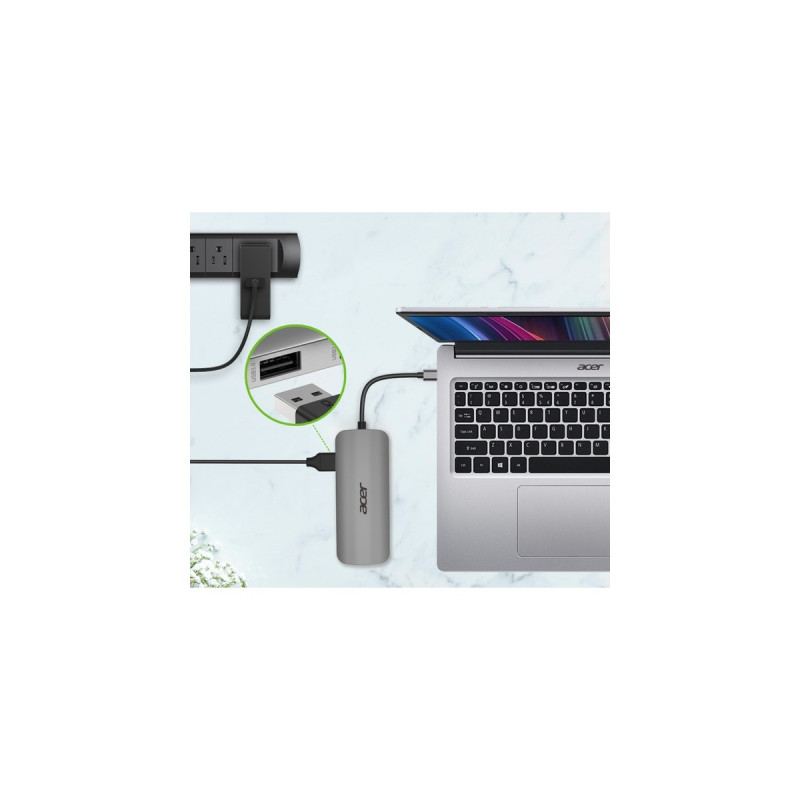 Acer Multi-Port Adapter, Dockingstation(silber, USB-C, HDMI, USB-A)