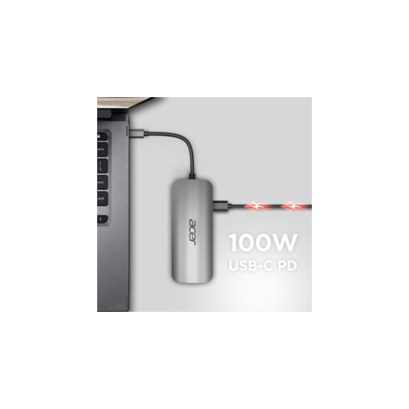 Acer Multi-Port Adapter, Dockingstation(silber, USB-C, HDMI, USB-A)