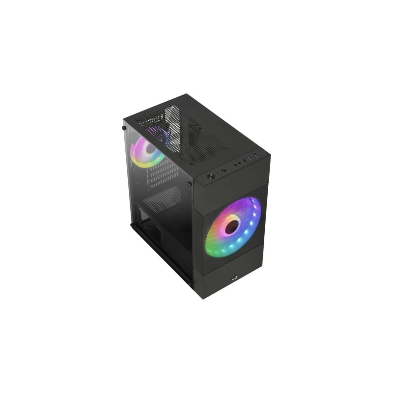 Aerocool Atomic Lite-G-BK-v1, Tower-Gehäuse(schwarz, Tempered Glass)