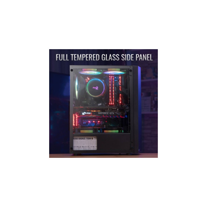 Aerocool Blade, Tower-Gehäuse(schwarz, Tempered Glass)