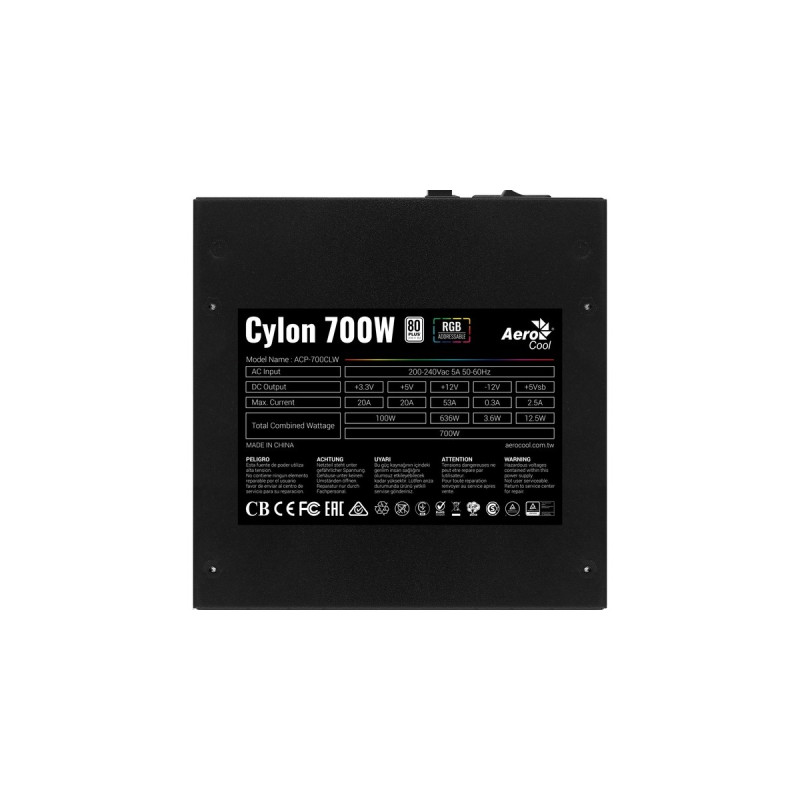 Aerocool Cylon 700W, PC-Netzteil(schwarz, 4x PCIe, 700 Watt)