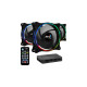 Aerocool Eclipse 12 Pro 120x120x25, Gehäuselüfter(schwarz, 3er Pack inkl. H66F Control Hub, Fernbedienung)