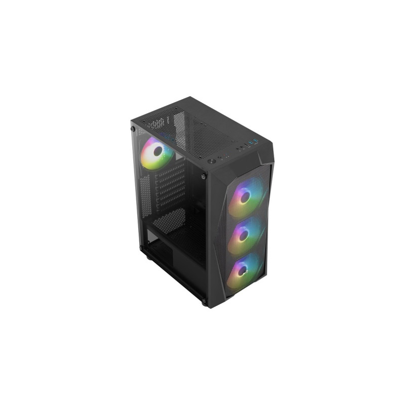 Aerocool Falcon G-BK-v2, Tower-Gehäuse(schwarz, Tempered Glass, Outlet)